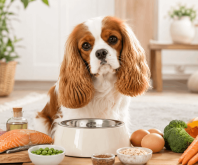 Kavalieraus karaliaus karolio spanielių maitinimas