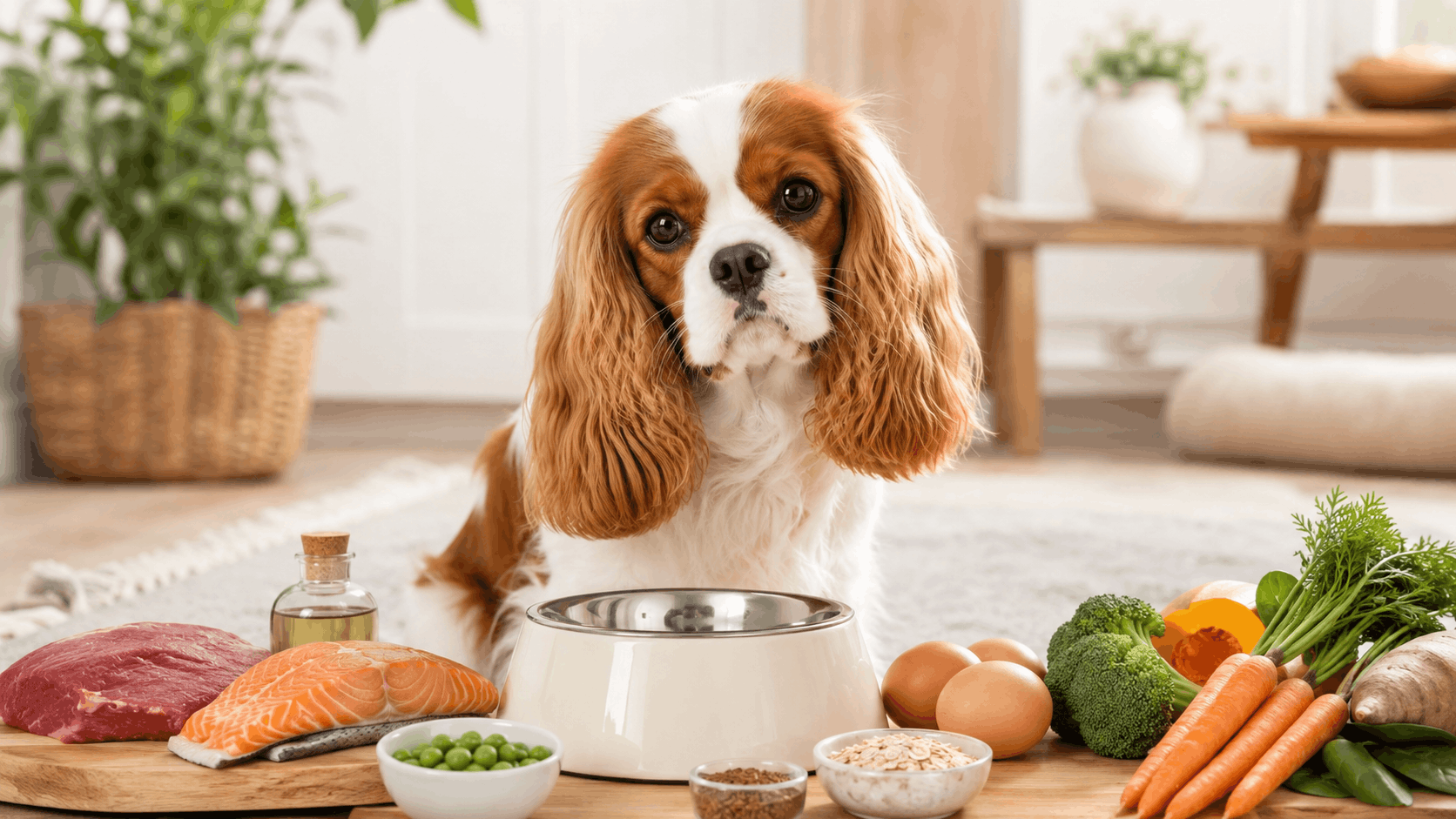 Kavalieraus karaliaus karolio spanielių maitinimas